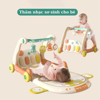 Thảm nhạc cho bé sơ sinh kiêm xe tập đi có nhạc đàn piano 3IN1, đồ chơi cho bé sơ sinh 06 tháng, 1 tuổi, nằm chơi