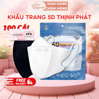 Sỉ 100c Khẩu Trang 5D Thịnh Phát Chống Tia UV , Khẩu Trang Y Tế 3 Lớp Kháng Khuẩn Cao Cấp