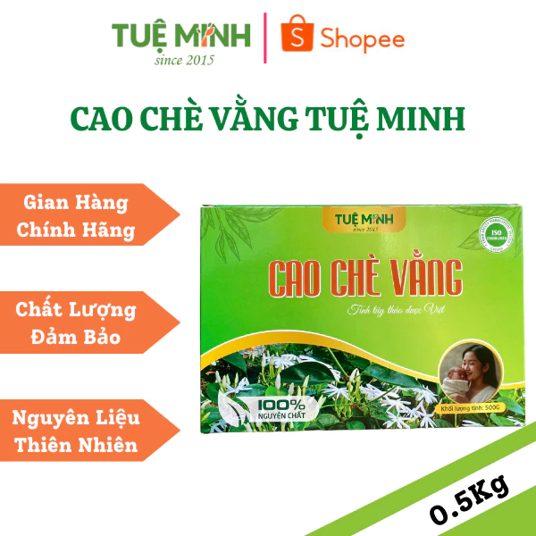 Cao chè vằng lợi sữa thương hiệu Tuệ Minh, hộp 500 gram 20 miếng