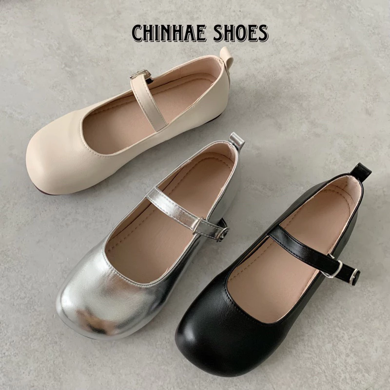 Giày búp bê Mary jane quai ngang đế dẻo mũi tròn phong cách đơn giản dễ phối đồ đế bằng thời trang cho nữ G059