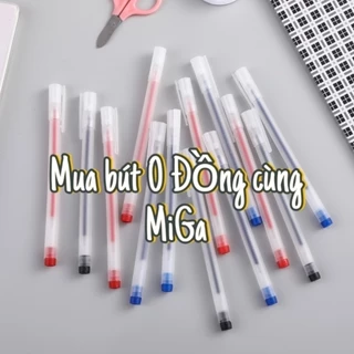 Bút Gel MIGA Bút Bi Nước Mực Gel Đen Xanh Đỏ Khô Nhanh Ngòi 0.5mm, Mực Đều, Nét Chữ Đẹp Đủ Màu