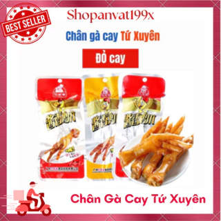 Chân Gà Cay Tứ Xuyên, ăn vặt nội địa, 1 chiếc chân gà cay tứ xuyên đỏ, vàng