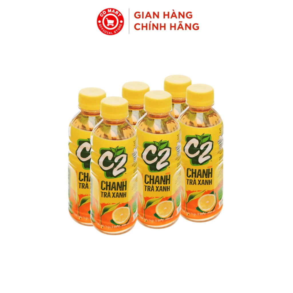 Lốc 6 chai nước giải khát C2 nhí vị chanh/ đào/ táo (230ml)