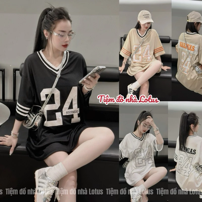 (KÈM Áo Quây - Video SP) Áo Lưới Số 24 Form Rộng siêu xinh đi biển đi du lịch đều HOT (Tiệm đồ nhà Lotus)