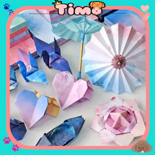 Giấy Gấp Hạc Sao Origami Thủ Công Nhiều Màu 15cm x 15cm Có Hình Quà Handmade QT12