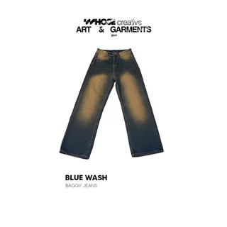 BLUE WASH VER2 WIDE LEG - Quần jeans xanh wax 1016