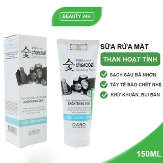 Sữa rửa mặt Than Hoạt Tính Dabo làm Trăng da, Sạch bã nhờn, Sạch mụn 150 ML - Hàng Chính Hãng