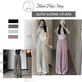 Quần Ống Rộng Vải Đũi Mát Loại Đẹp Siêu Hot Nhiều Màu, Cạp Cao lên From Xinh MS01