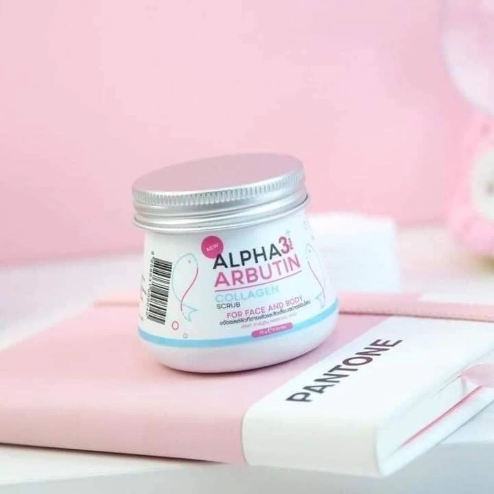 Tẩy Tế Bào Chết Alpha Arbutin 3+ Plus Collagen Scrub 50g Mặt Và Body Giảm Mụn, Trắng Sáng Mịn Màng, Phục Hồi Tái Tạo Da