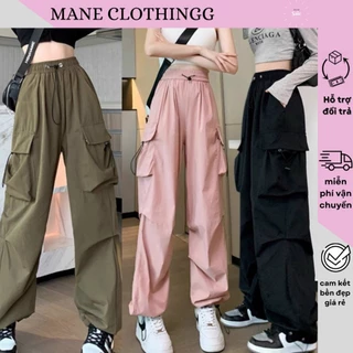 Quần kaki ống rộng túi hộp cá tính cho nữ Mane Clothing