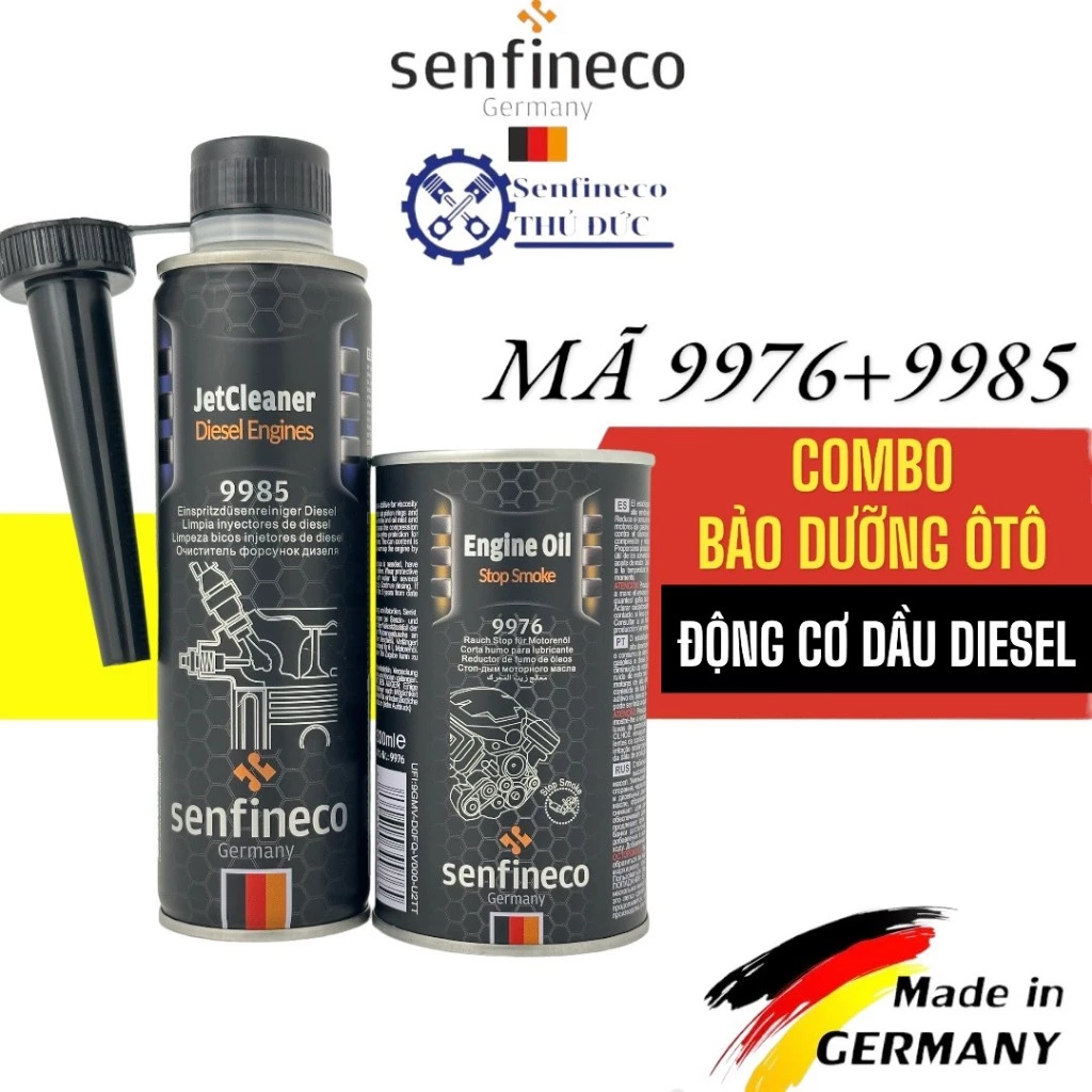 COMBO Bảo Dưỡng Ô TÔ Máy Dầu Diesel Vệ Sinh Kim Phun-Phụ Gia Nhớt Senfineco 9985 +9976