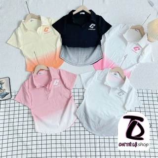 Áo Baby Tee POLO CỔ BẺ loang màu CAVETEC Borip Quảng Châu L1 Co Dãn 4 Chiều - Dư Tú Lệ Shop