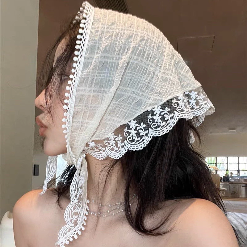 Khăn trùm đầu đi biển, khăn trùm đầu hình tam giác chất liệu đẹp Loại 1, băng đô cho nàng đi biển, đi du lịch xinh xắn