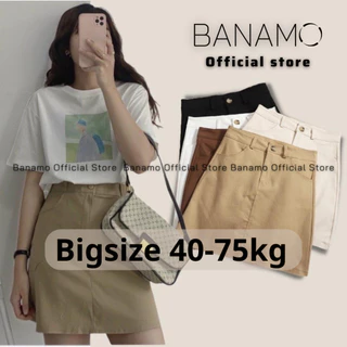 Chân váy nữ Banamo Fashion váy kaki basic form A lưng cao có quần trong siêu đẹp thời trang 581