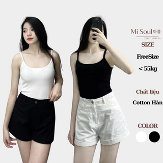 Áo Croptop Nữ 2 Dây Dáng Ôm Trơn Misoul,Áo 2 Dây Nữ Kiểu Ôm Body Chất Liệu Cotton Co Giãn 192