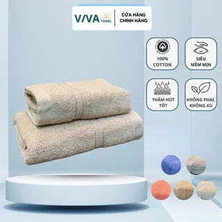 Khăn Gội Đầu, Khăn Mặt, Khăn Tắm VIVA TOWEL 100% Cotton Mềm Mại, Dày Dặn Thấm Hút Tốt, Không Phai Màu