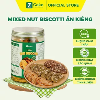 Bánh Nuts Biscotti - Bánh biscotti mix hạt dùng đường tảo ăn kiêng phù hợp cho người có bệnh lý tiểu đường, ăn kiêng