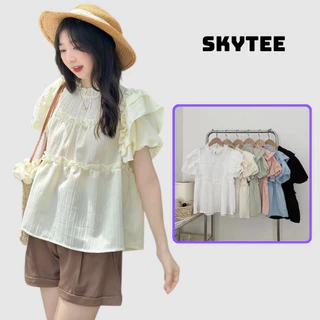 Áo baby doll tay bồng SKYTEE áo kiểu nữ dáng bèo xinh chất đũi gân mềm mịn phong cách Hàn Quốc FG051