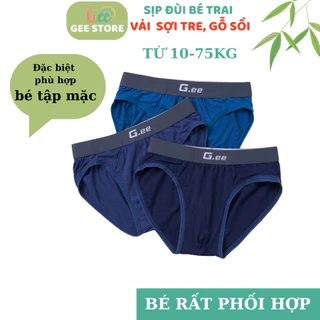 Set 3 SỊP TAM GIÁC BÉ TRAI GEE vài gỗ sồi mềm mịn thoáng mát cho bé trai mới tập mặc, size 10-75kg cho mọi độ tuổi.