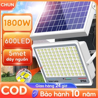 Đèn năng lượng mặt trời 2000W chất liệu nhôm siêu sáng chống chói cảm biến có điều khiển từ xa đèn tiết kiệm điện