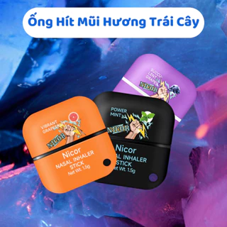 Ống Hít Mũi Hai Đầu NICOR Mùi Bạc Hà Tinh Dầu Trái Cây Thơm The Mát Thông Thoáng Mũi Tinh Thần Sảng Khoái