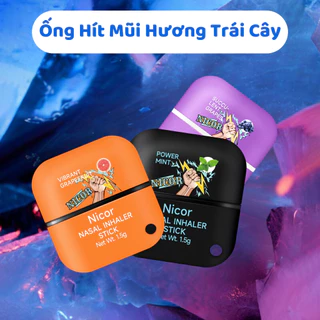 Ống Hít Mũi NICOR 2 Đầu Hương Trái Cây, Ống Hút Thông Mũi Bạc Hà Giảm Nghẹt Mũi Nhanh Chóng, Thông Mũi & Dễ Thở