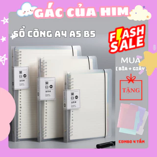 Sổ còng Him bìa sổ còng A4 A5 B5 Binder còng sắt 20 26 30 còng làm sổ tay, sổ ghi chép, take notes, bujo