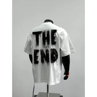 Áo thun cao cấp The End 260gsm in kts form rộng tay lỡ unisex nam nữ, tshirt oversized bo cổ dày dặn cotton 2 chiều