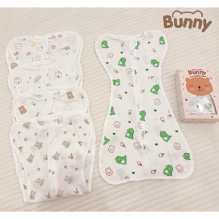 Nhộng chũn thông hơi cao cấp BUNNY, nhộng chũn vải thở cho bé sơ sinh thích hợp dùng cho mùa hè