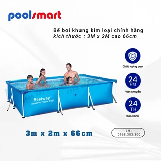 Bể bơi khung kim loại nhiều kích thước 3m x 2.01m x 66cm, hồ bơi cho bé, bể bơi phù hợp cho bé