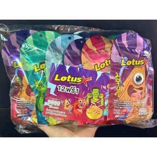 Bánh mix hỗn hợp Cọng LOTUS Thái Lan Snack Hải Sản Vị Mực Cay (Lốc 12 gói)