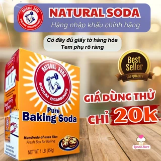 【CHUẨN CHÍNH HÃNG】Bột Baking Soda USA Mỹ đa năng bột nở baking soda khử mùi diệt khuẩn tẩy rửa làm bánh - Hộp 454GR