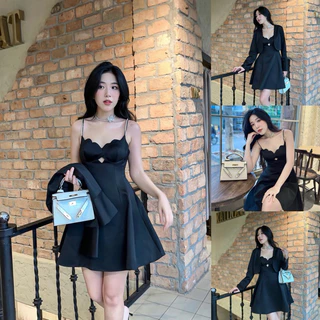 ĐẦM ĐI TIỆC KATY DRESS KÈM ÁO KHOÁC TAFTA (Có Bigsize)