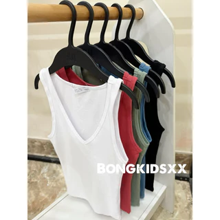 Áo Tank Top Nữ Cổ V-neck Thun Gân GÊ(cắt tag)