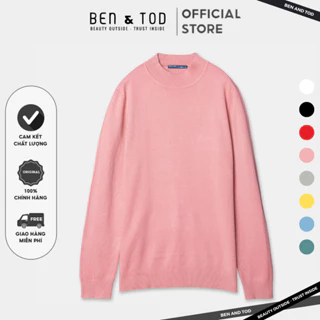 Áo Nỉ cổ lọ áo Sweater cotton họa tiết BEN & TOD 20003 cao cấp Unisex OUTLET 159