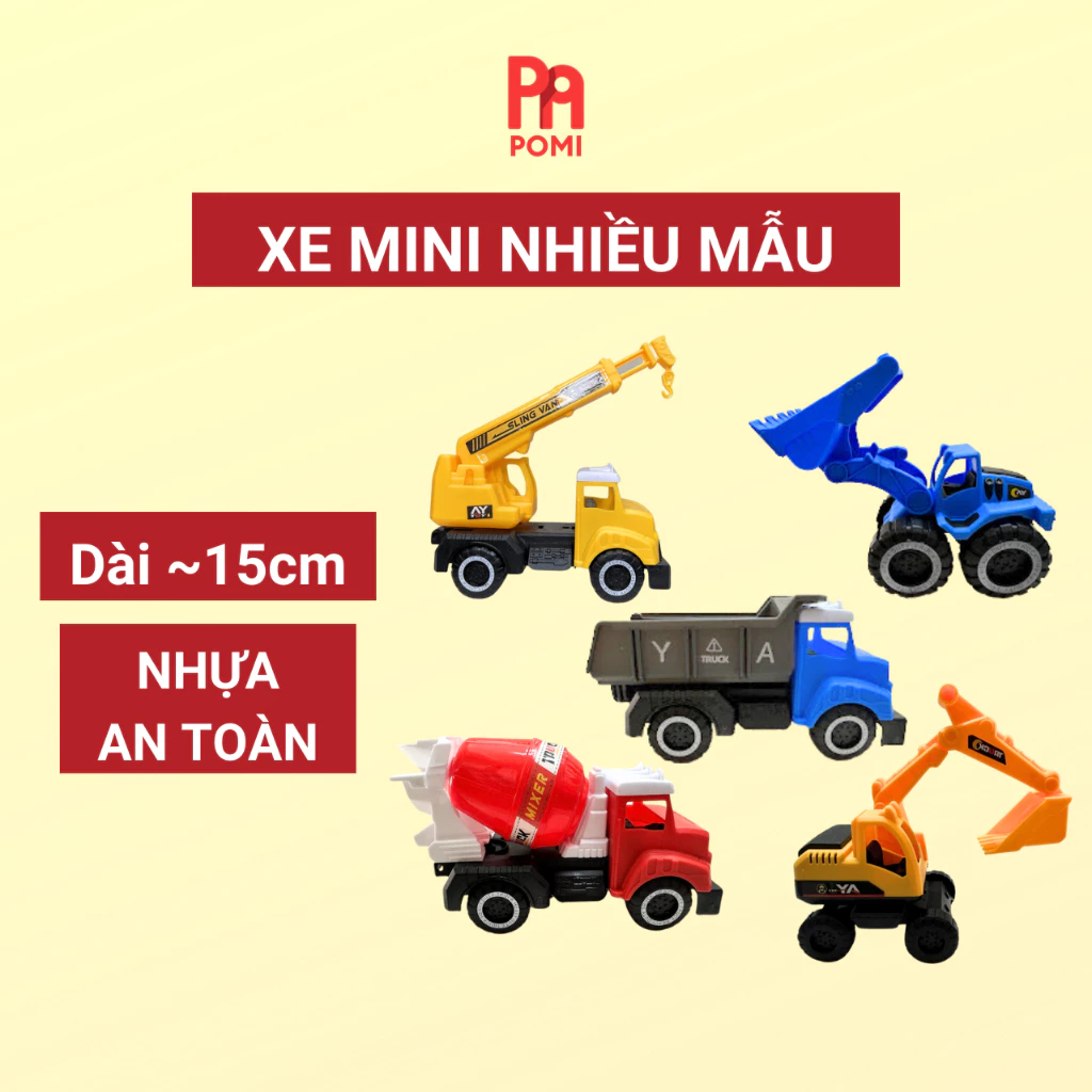 Xe đồ chơi xúc cát, xe chở cát, xe tải, xe bồn đồ chơi nhiều mẫu nhựa tốt cứng cáp - POMI