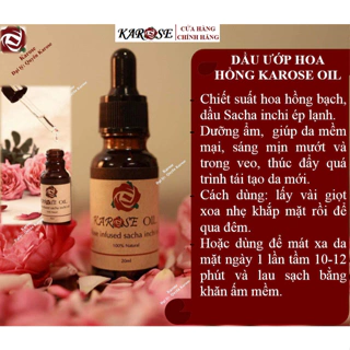 Karose - Dầu ướp hoa hồng Karose Oil 20ml dưỡng ẩm, mềm mại, sáng da [Mua 3sp Karose tặng 1lọ nước cất bưởi]