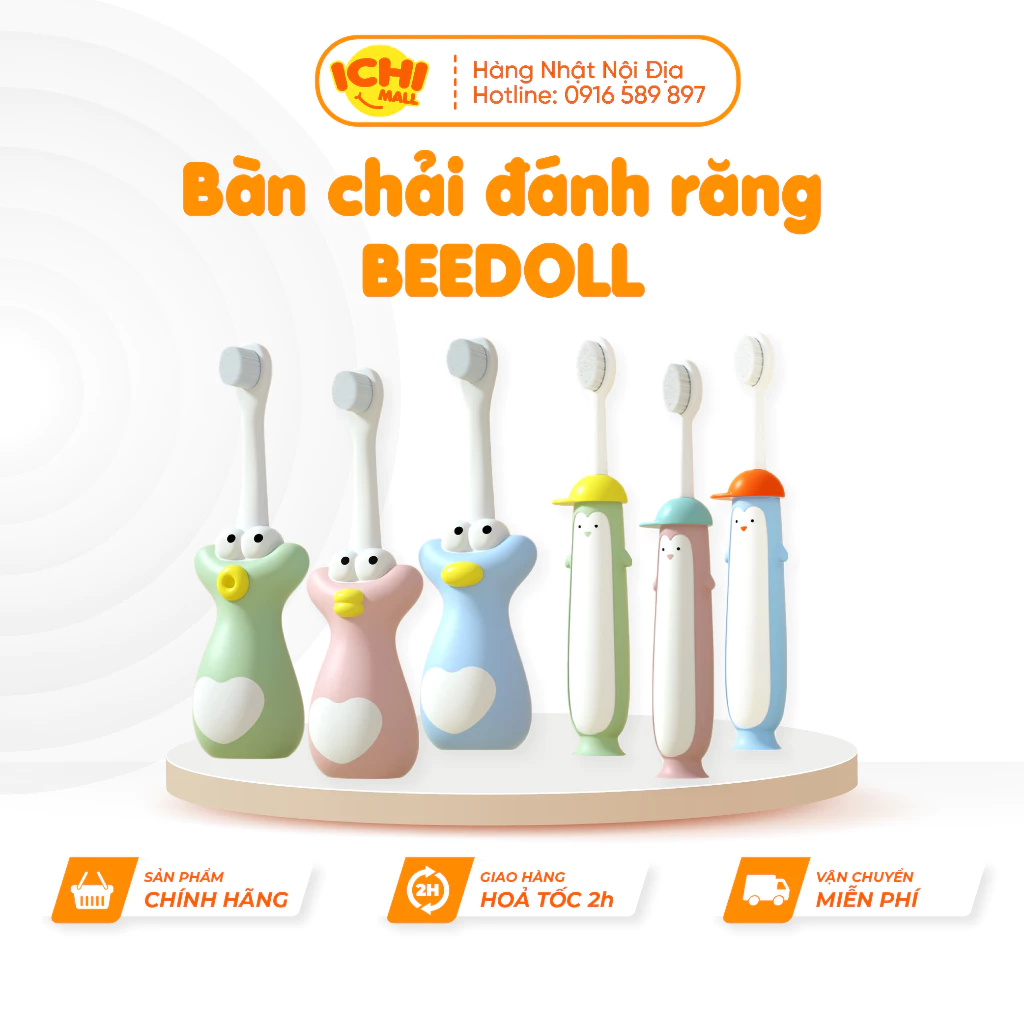 Bàn chải đánh răng cho bé BeeDoll, siêu mềm mịn, kháng khuẩn