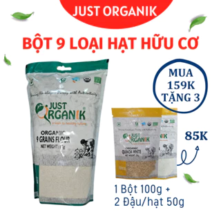 Bột Ngũ Cốc 9 Loại Hạt Dinh Dưỡng Hữu Cơ Just Organik Cho Bà Bầu Lợi Sữa Sau Sinh Người Ăn Kiêng1kg