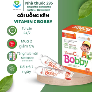 Gói uống Vitamin C và Kẽm Bobby TW Hanopharco  tăng sức đề kháng cho trẻ hộp 20 gói x 10 ml