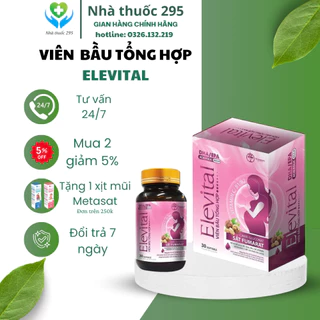 Viên nang TW Hanopharco elevital tổng hợp cho bà bầu bổ sung DHA sắt axit folic hộp 30 viên