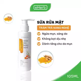 Sữa Rửa Mặt Ngừa Mụn Tràm Trà Nano Nghệ Trắng Da Cho Da Mụn Nhạy Cảm MILAGANICS 135ml (Chai)