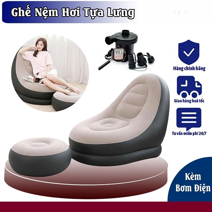 Ghế Đệm Hơi Tựa Lưng, Ghế Hơi Sofa Siêu Êm, Siêu Thư Giãn Hàng Siêu Cấp