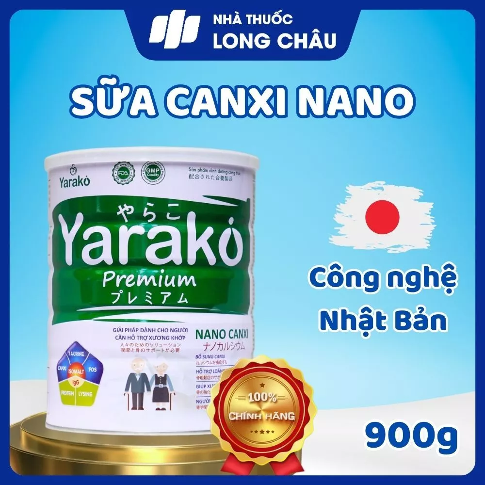 Sữa Canxi Cho Người Già Bổ Sung Canxi Ngăn Ngừa Loãng Xương Yarako Premium Nano Canxi 400g/900g