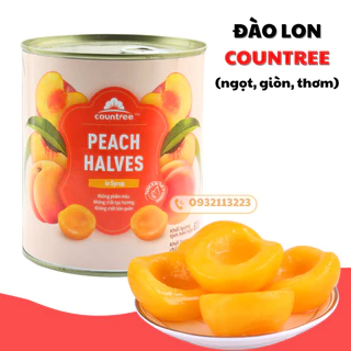 Đào ngâm đường COUNTREE lon 820G (Miếng to, giòn)