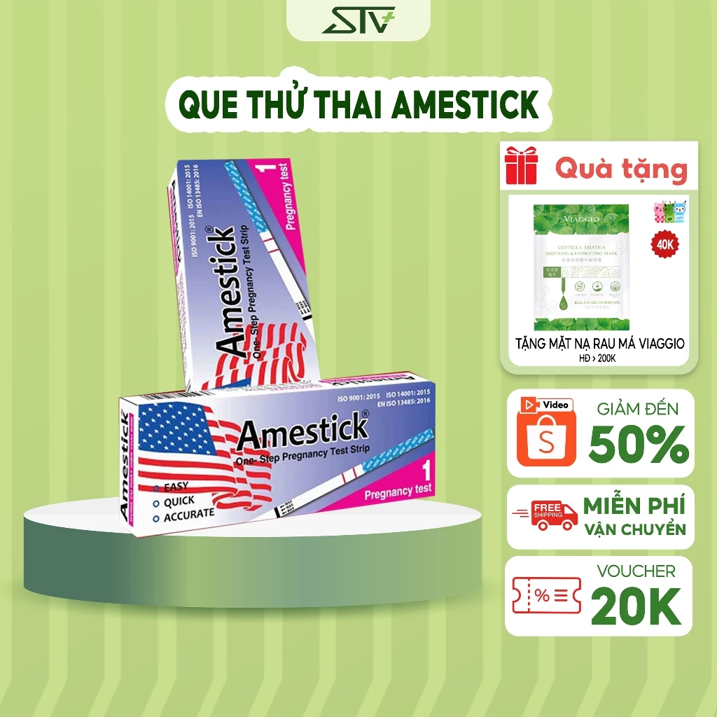 Que Thử Thai Amestick TANAPHAR Dụng Cụ Phát Hiện Thai Sớm 2 Vạch Chính Xác