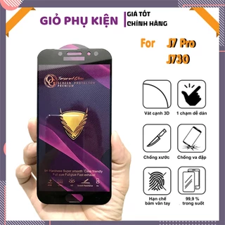 Kính cường lực Galaxy J7 Pro J730 full viền đen chính hàng OG tím chống va đập trầy xước và ít bám vân tay