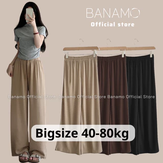 Quần dài nữ BIGSIZE Banamo Fashion quần culottes ống rộng chất liệu thun tăm cạp chun siêu thoáng mát 942