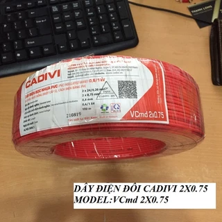 Dây điện đôi CADIVI 2x0.75 cuộn 100m 2x24