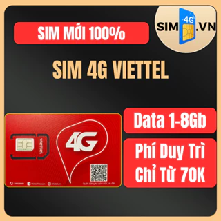 Sim 4G Viettel MXH120/MXH150 Data Không Giới Hạn - V90B/V120B/V150B/V200B Data 1Gb/1.5Gb/2Gb/8Gb - Miễn Phí Gọi